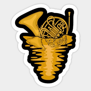 Artistic French Horn Marching Band Men French Horn Sticker